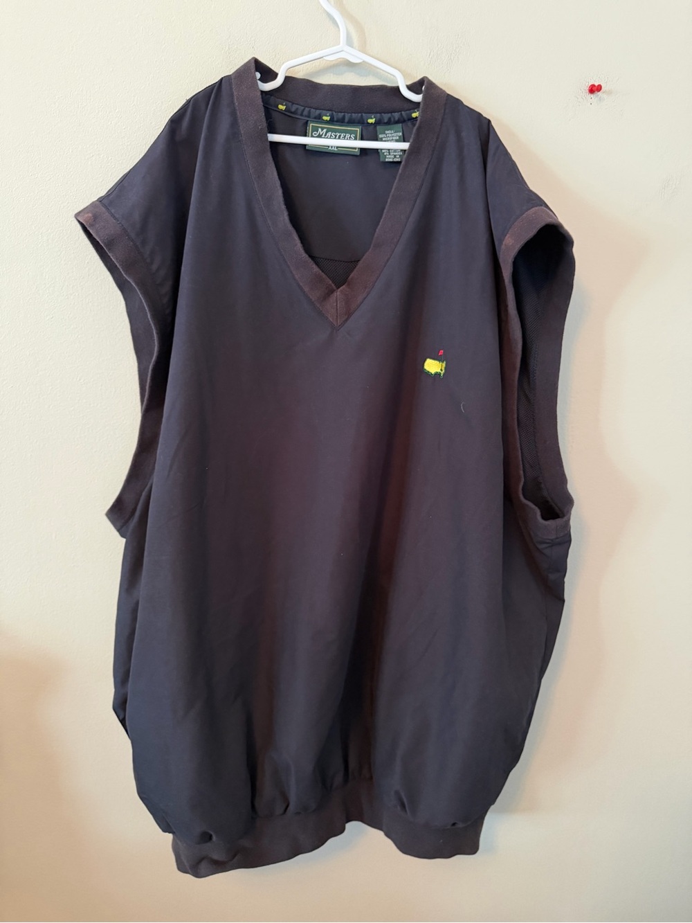 Masters Black V-Neck Sleeveless Golf Vest